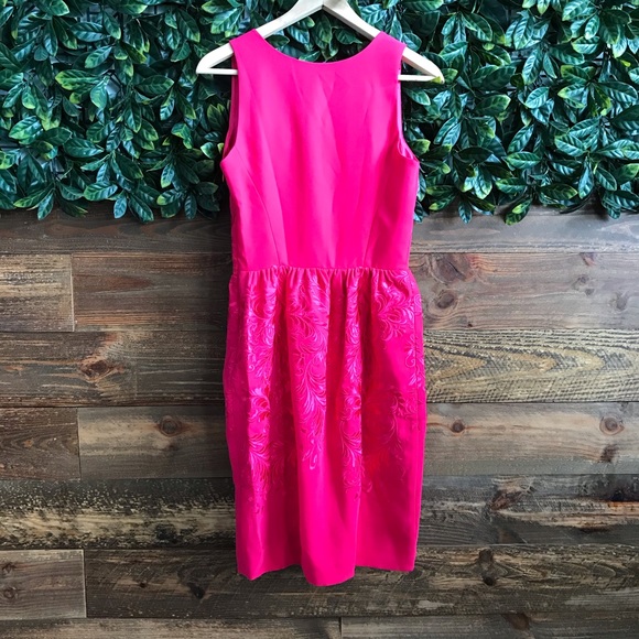 TED BAKER LONDON Pink/Fuchsia Embroidered Dress - Picture 4 of 8